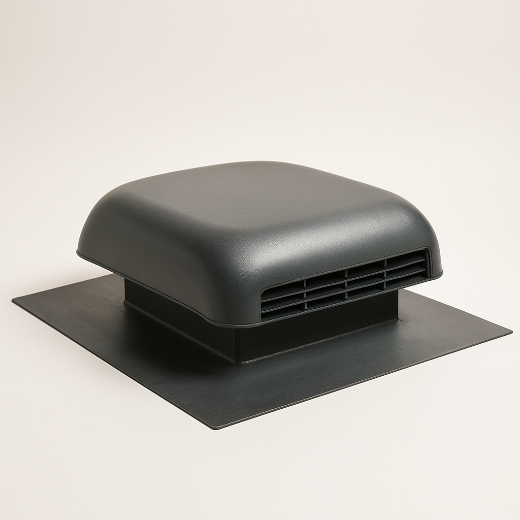top angled view of a serviceable roof termination with screws around the base