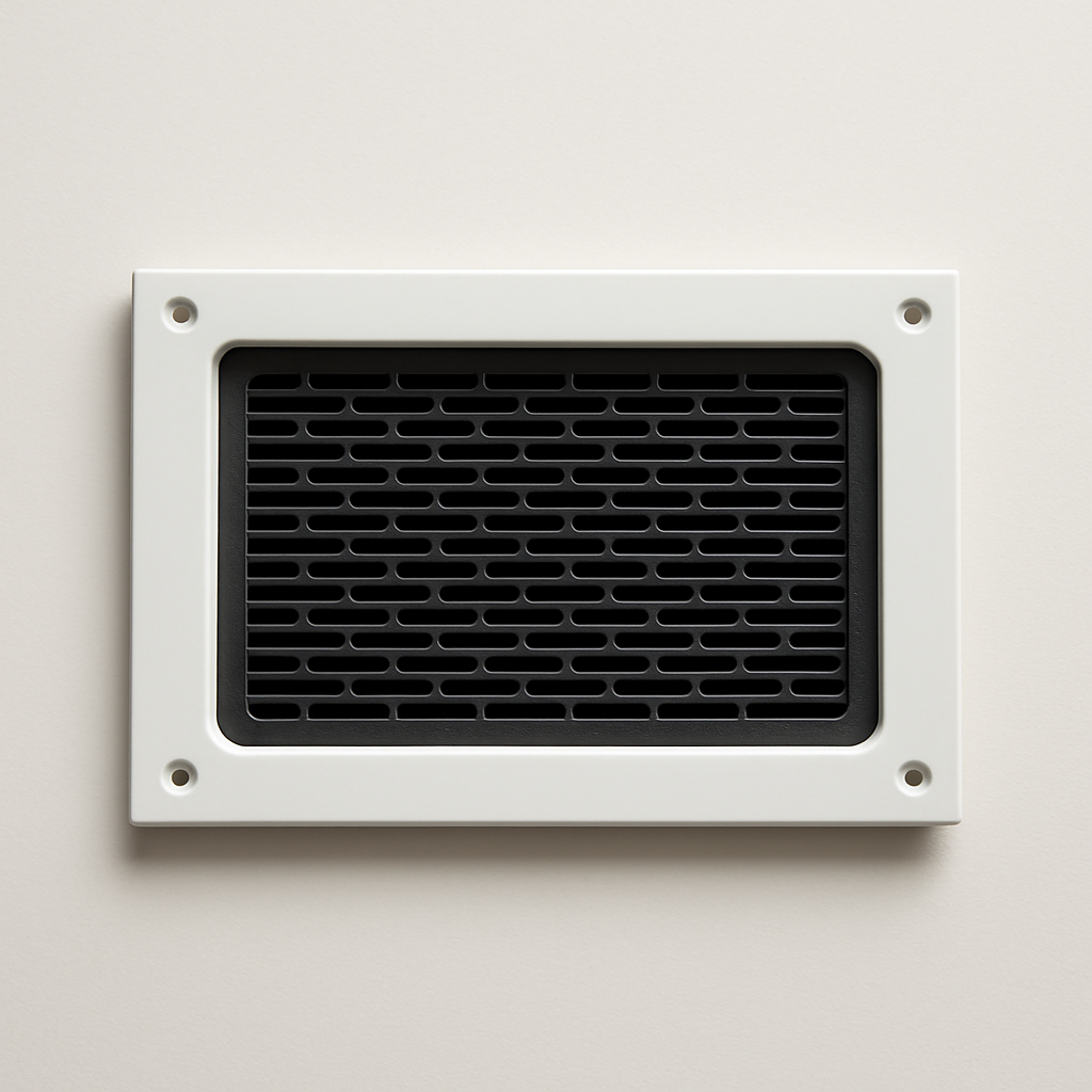 low profile vent cover with clean seams and a flat painted surface