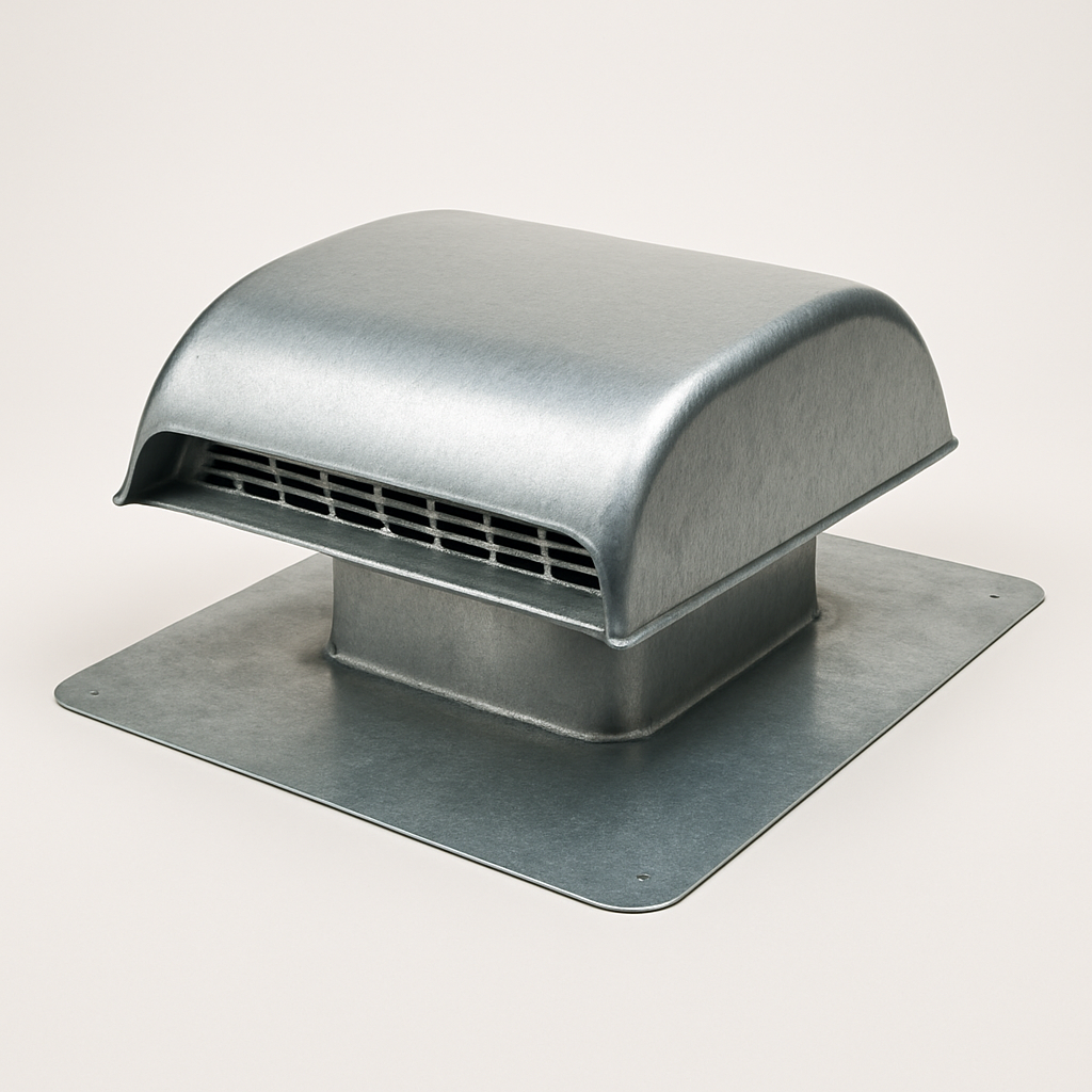 durable silver vent body with a raised collar and clean rolled metal edges