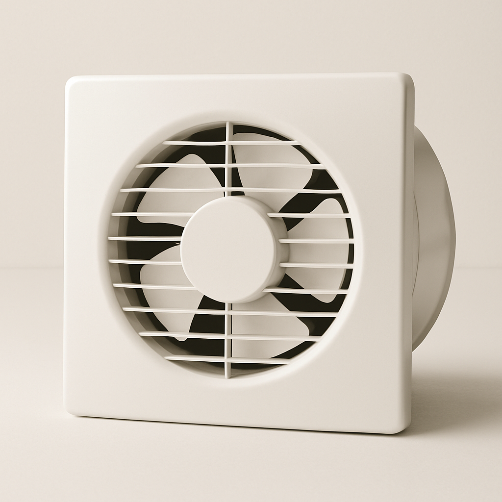 smooth white low noise ceiling vent with minimal grille photographed in soft light