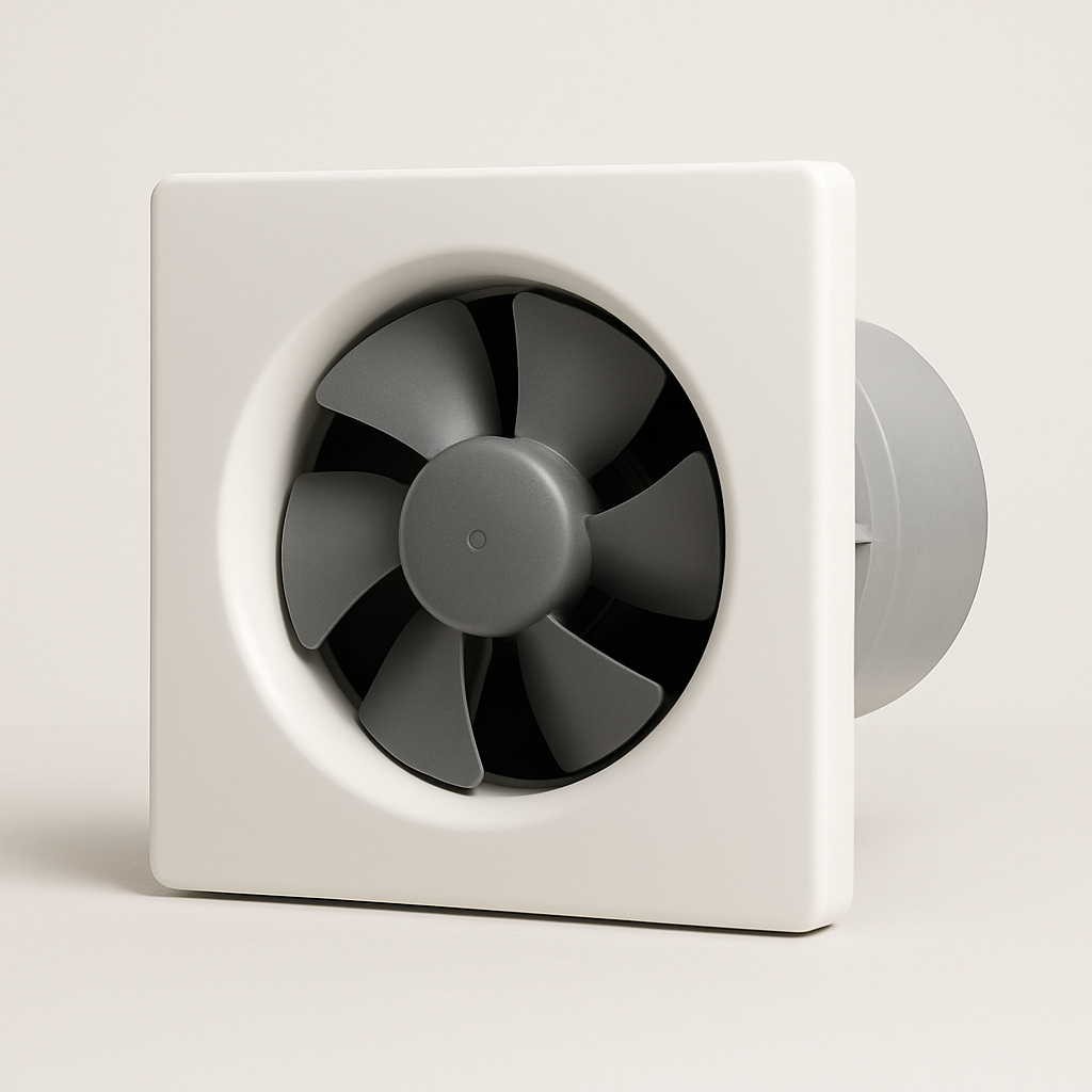 close-up of a quiet bathroom ventilation cover with narrow slots and rounded corners