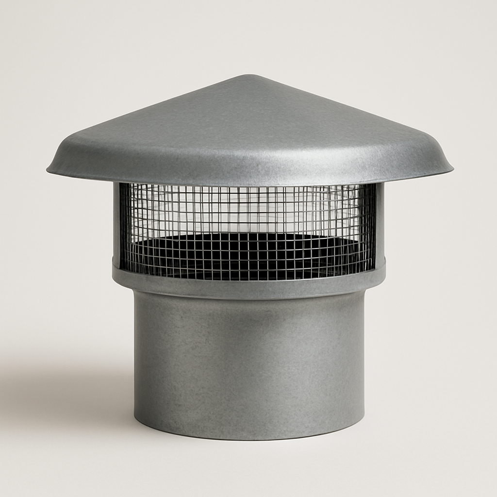silver roof cover with a fine debris screen visible under the lifted hood