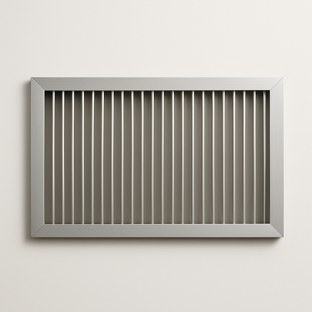 front view of a bar style vent cover on a finished painted wall